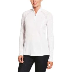 Ariat Sunstopper 2.0 Baselayer Ladies Quarter Zip - White