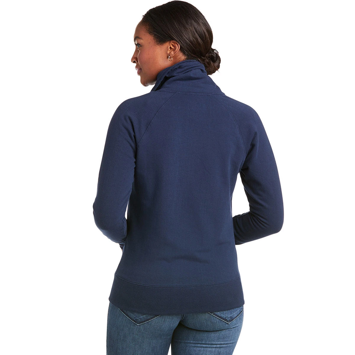 Ariat Team Logo Full Zip Ladies Sweatshirt - Team Navy - Image 3