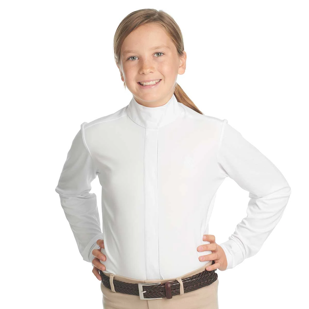 Ovation Kids Ellie Tech Show Shirt - Pink Horses - Image 3