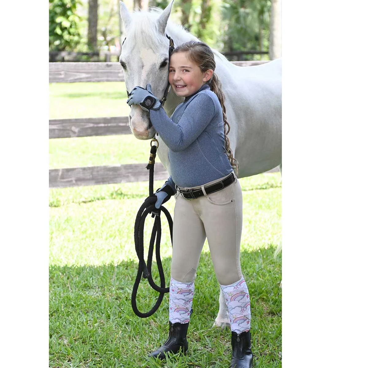 Ovation Euro Melange Knee Patch Girls Breech - Image 3