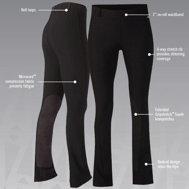 Kerrits Microcord Bootcut Kneepatch Ladies Breech Tall - Image 3