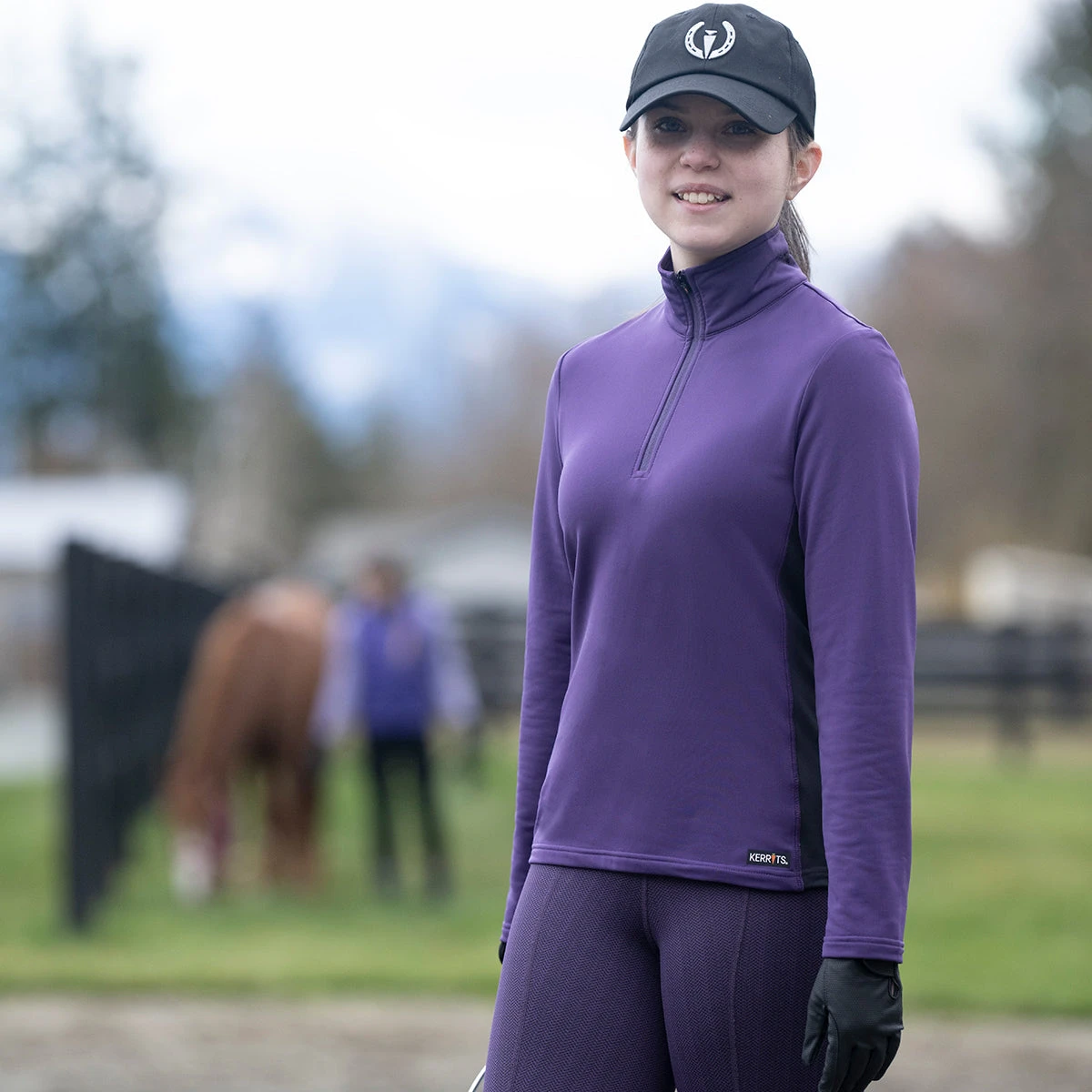 Kerrits Huckleberry Rail Side Quarter Zip Girls Technical - Image 2