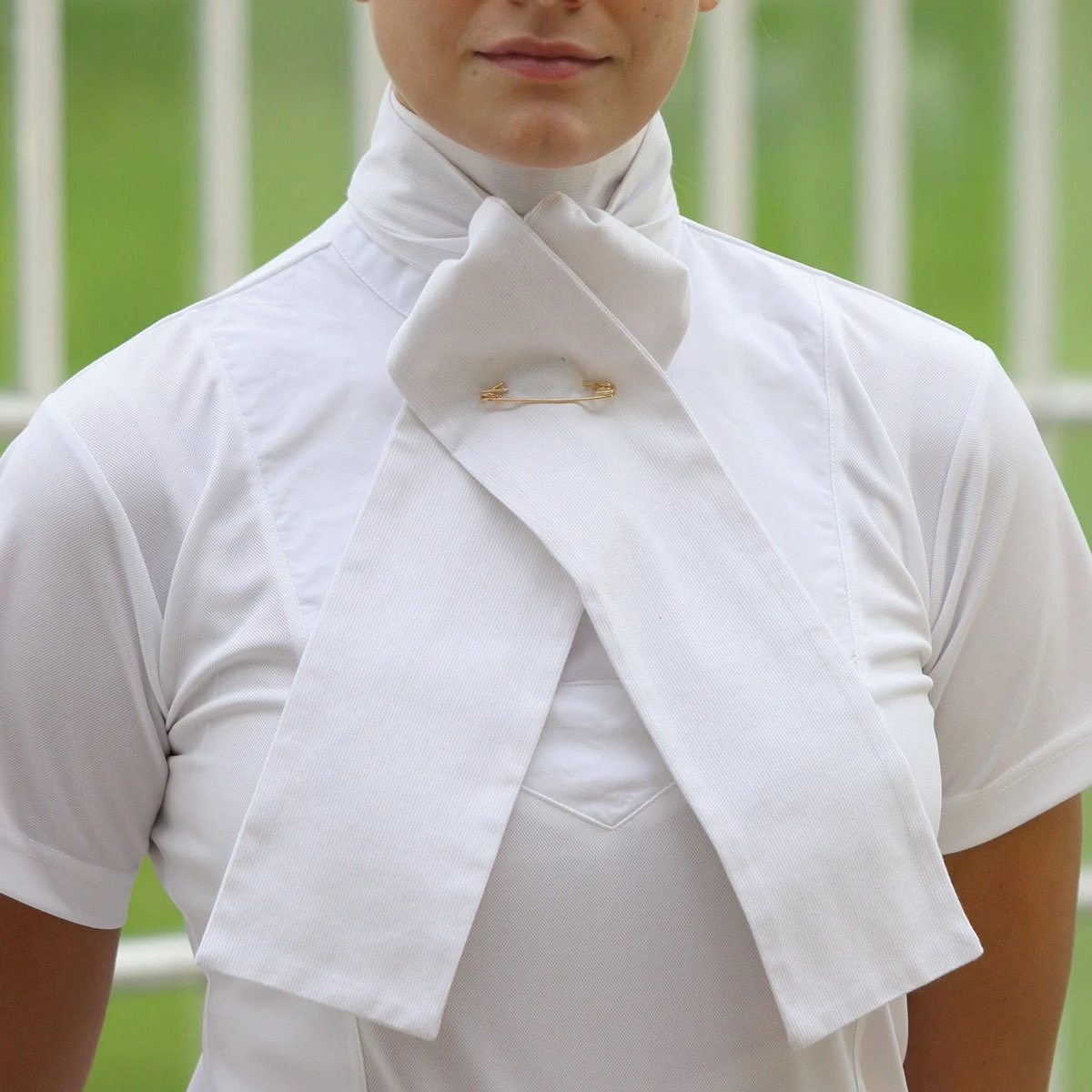 Shires Untied Plain White Stock Tie - Image 2