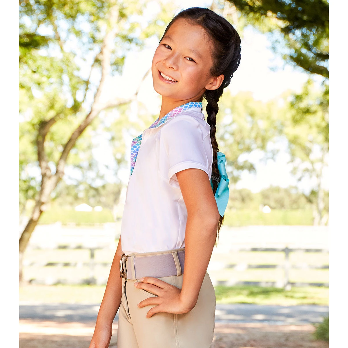 RJ Classics Sadie Jr. 37.5 SS Girls Show Shirt - Mermaid - Image 3